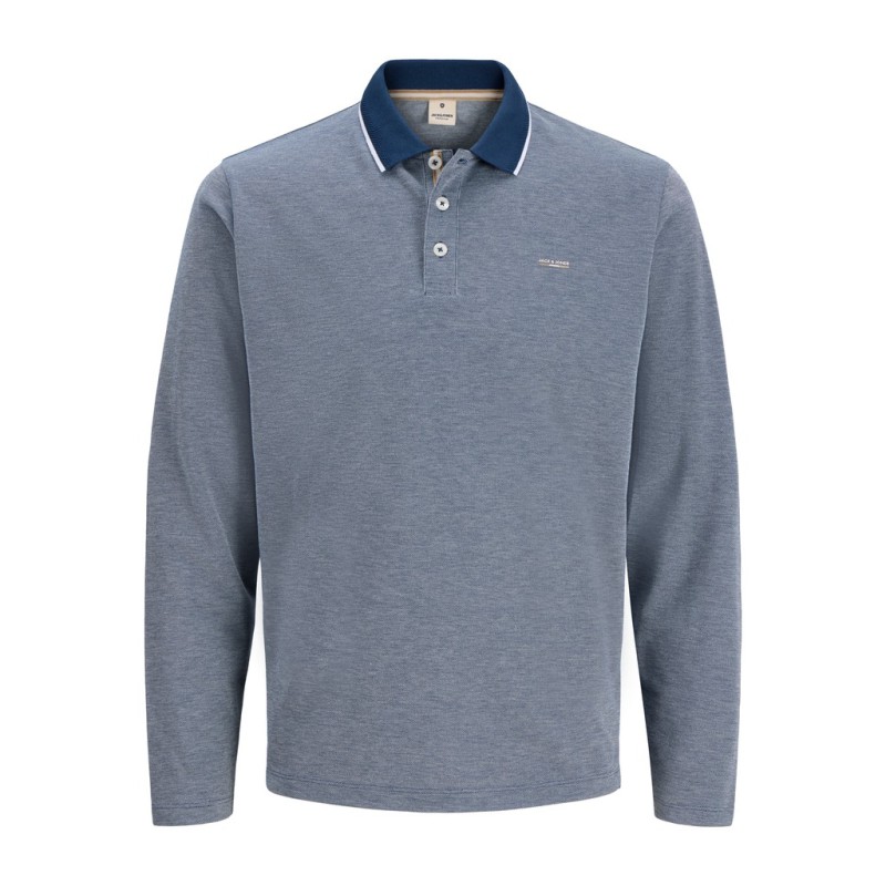 JACK & JONES PLUS Blualves langærmet polo - Insignia Blue