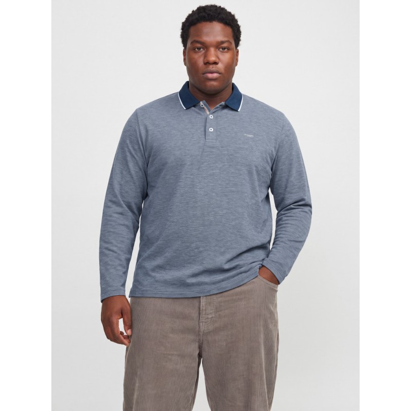 JACK & JONES PLUS Blualves langærmet polo - Insignia Blue