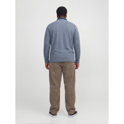 JACK & JONES PLUS Blualves langærmet polo - Insignia Blue