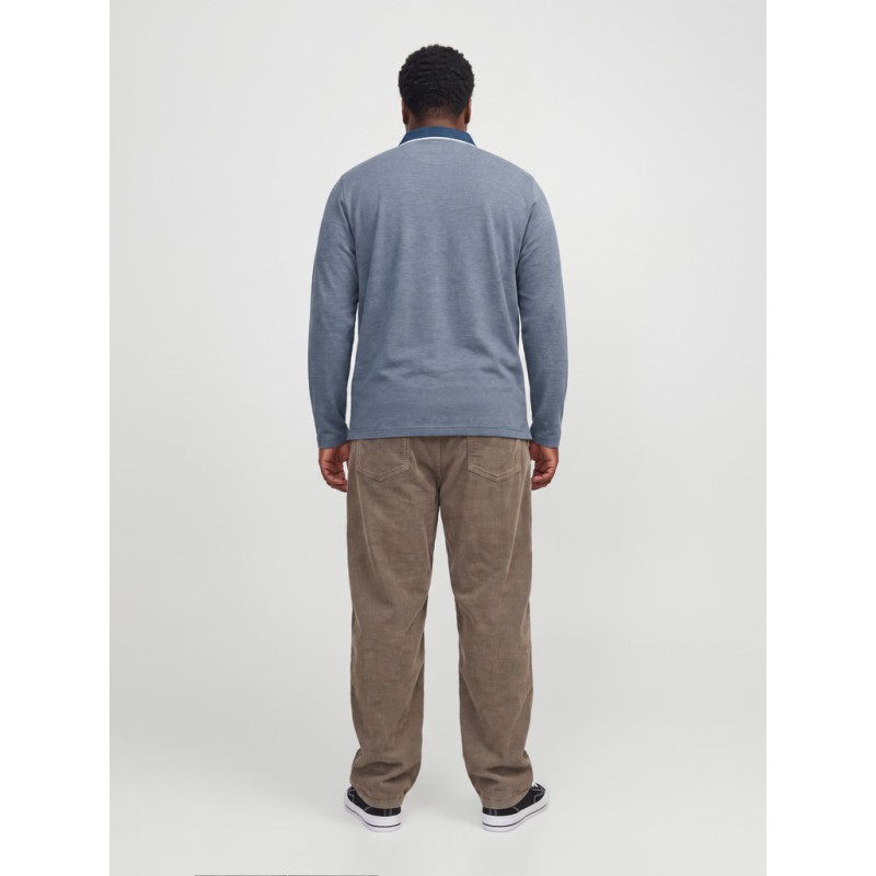 JACK & JONES PLUS Blualves langærmet polo - Insignia Blue
