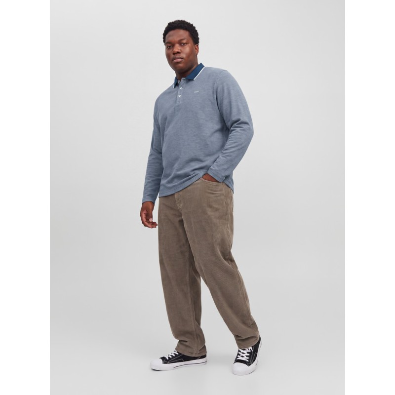 JACK & JONES PLUS Blualves langærmet polo - Insignia Blue