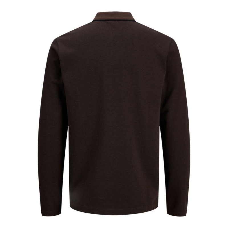 JACK & JONES PLUS Blualves langærmet polo - Hot Fudge