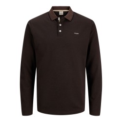 JACK & JONES PLUS Blualves langærmet polo - Hot Fudge