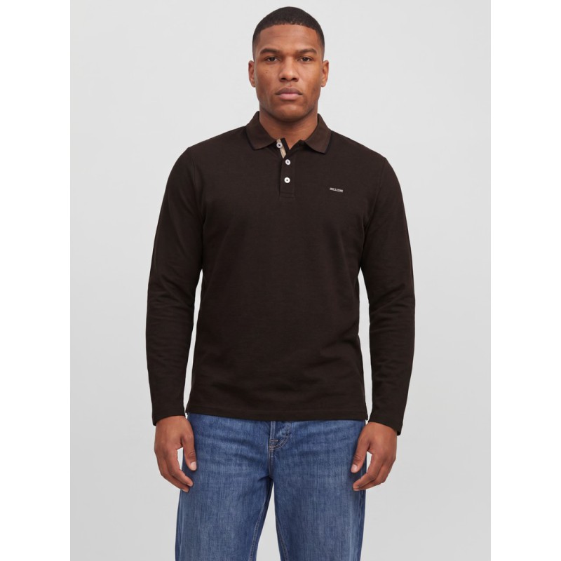 JACK & JONES PLUS Blualves langærmet polo - Hot Fudge