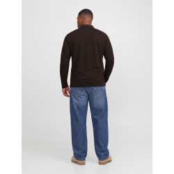 JACK & JONES PLUS Blualves langærmet polo - Hot Fudge