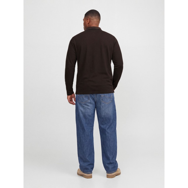 JACK & JONES PLUS Blualves langærmet polo - Hot Fudge
