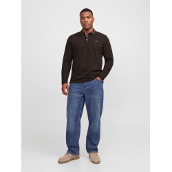 JACK & JONES PLUS Blualves langærmet polo - Hot Fudge