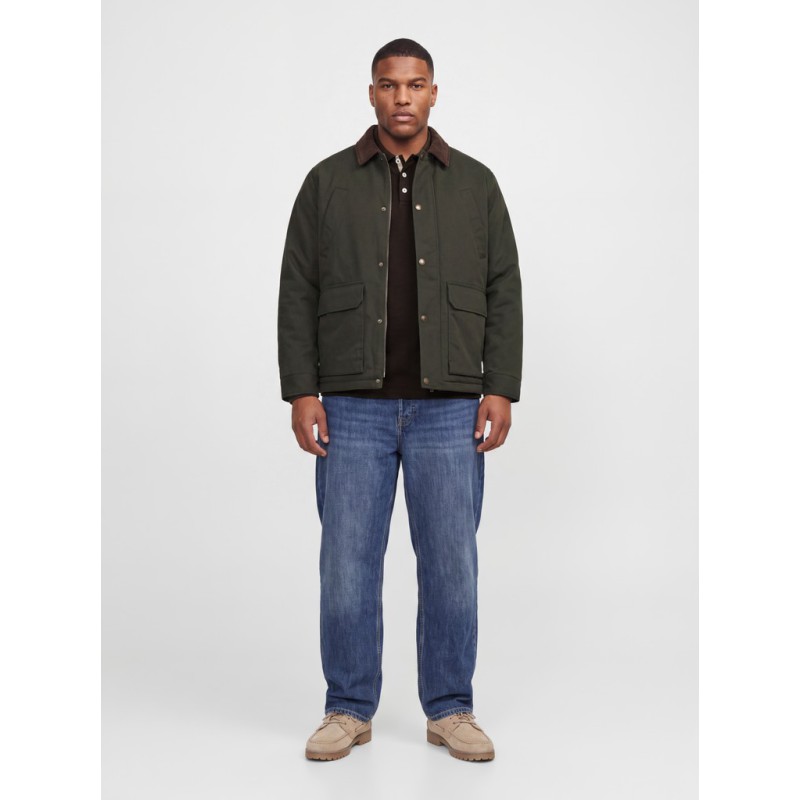JACK & JONES PLUS Blualves langærmet polo - Hot Fudge