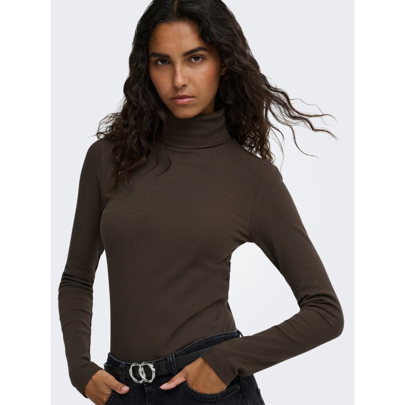 JDY Reno highneck bluse - Mulch
