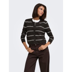 JDY Chloe strikcardigan - Chocolate Torte / Melange