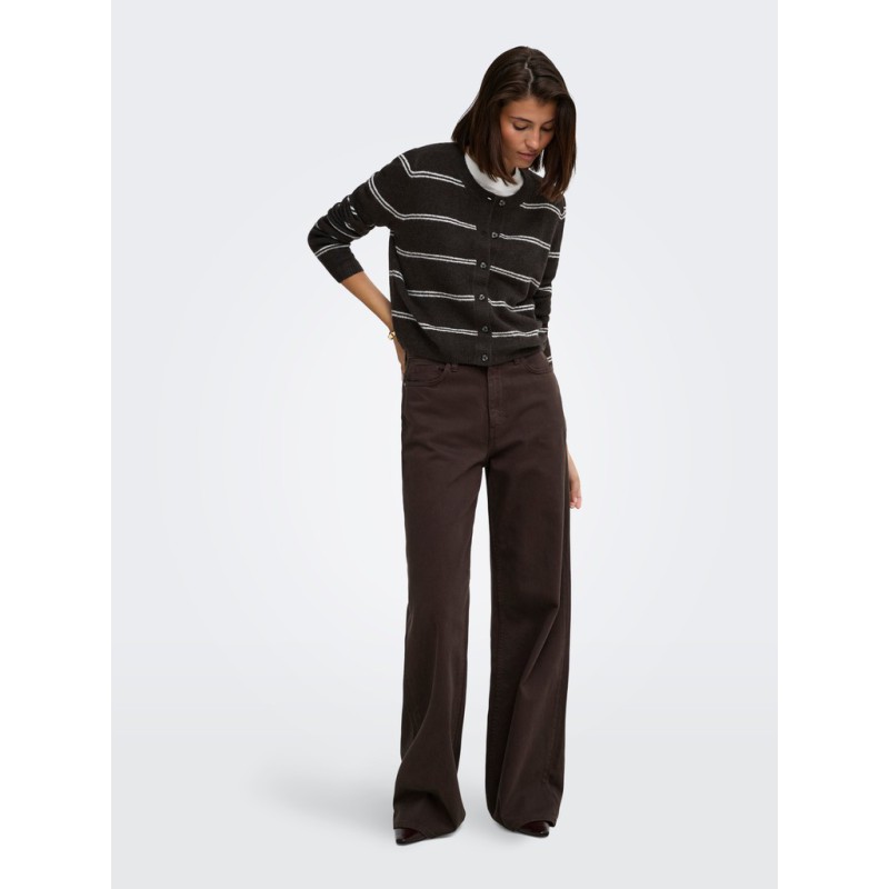 JDY Chloe strikcardigan - Chocolate Torte / Melange