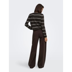 JDY Chloe strikcardigan - Chocolate Torte / Melange