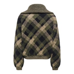 ONLY Maroon langærmet zip strikcardigan -  Forest Night