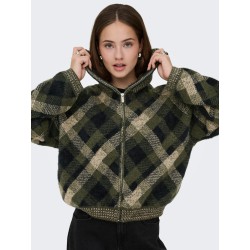 ONLY Maroon langærmet zip strikcardigan -  Forest Night