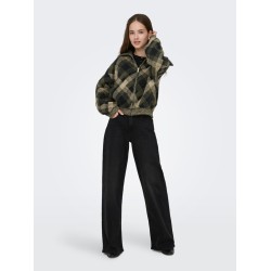 ONLY Maroon langærmet zip strikcardigan -  Forest Night
