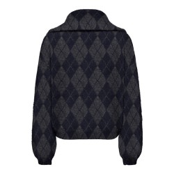 ONLY Maroon langærmet zip strikcardigan - Night Sky