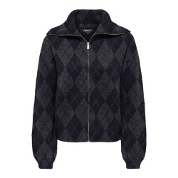 ONLY Maroon langærmet zip strikcardigan - Night Sky