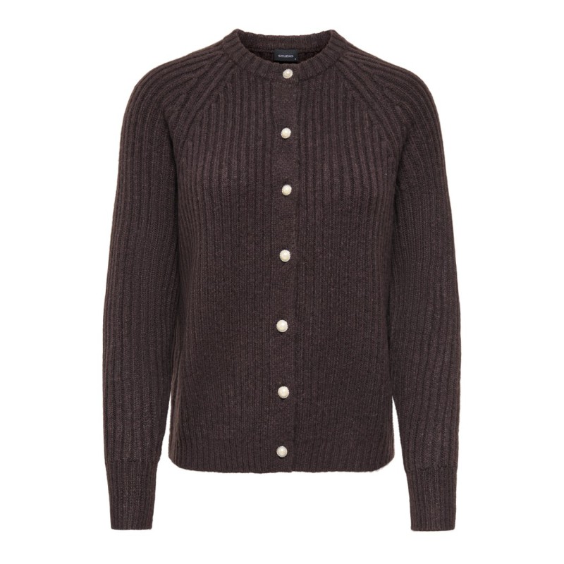 ONLY Kalibu strikcardigan - Chocolate Brown