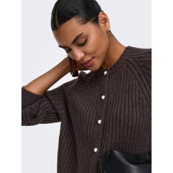 ONLY Kalibu strikcardigan - Chocolate Brown