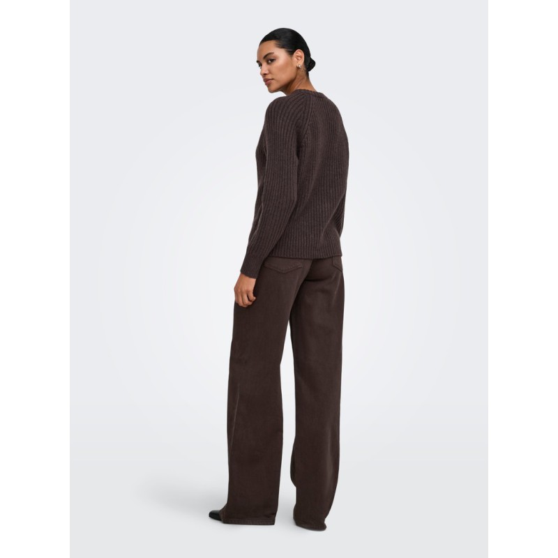 ONLY Kalibu strikcardigan - Chocolate Brown