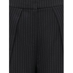 ONLY Pinya pleat barrel bukser - Black / Cloud Dancer Pinstripes