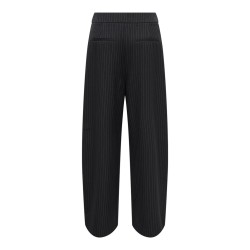 ONLY Pinya pleat barrel bukser - Black / Cloud Dancer Pinstripes