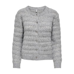 ONLY Cabala cabel strikcardigan - Medium Grey Melange