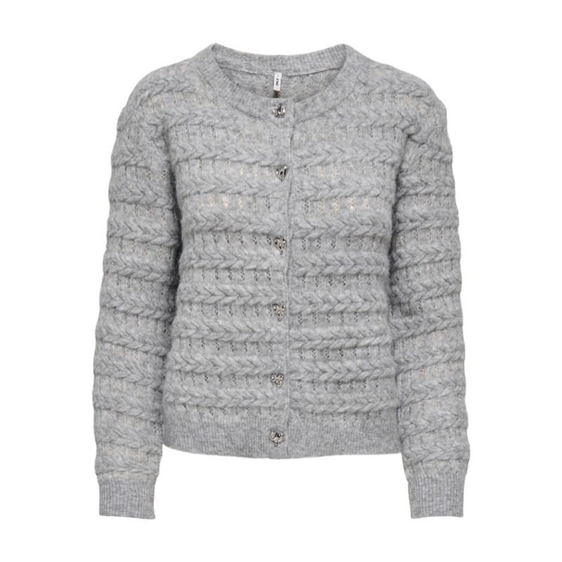 ONLY Cabala cabel strikcardigan - Medium Grey Melange