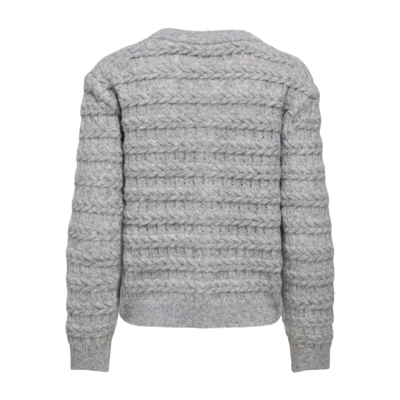 ONLY Cabala cabel strikcardigan - Medium Grey Melange