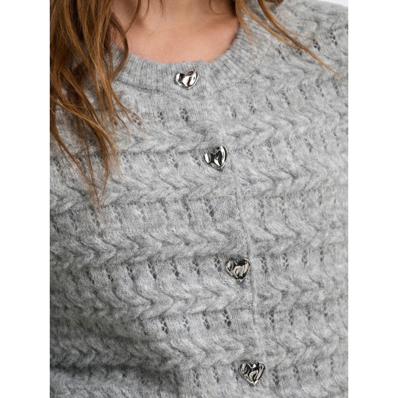 ONLY Cabala cabel strikcardigan - Medium Grey Melange