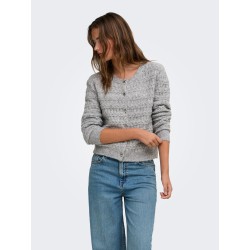 ONLY Cabala cabel strikcardigan - Medium Grey Melange