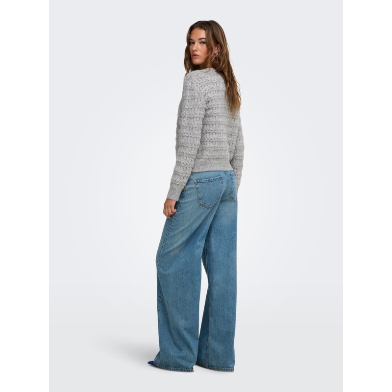 ONLY Cabala cabel strikcardigan - Medium Grey Melange