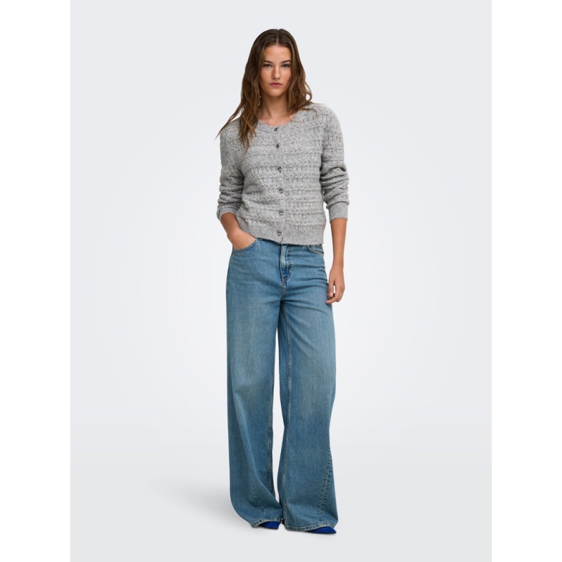 ONLY Cabala cabel strikcardigan - Medium Grey Melange