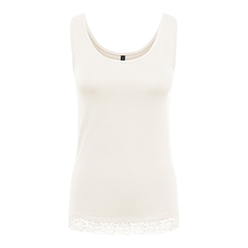 ONLY Live love tanktop - Cloud Dancer / Lace