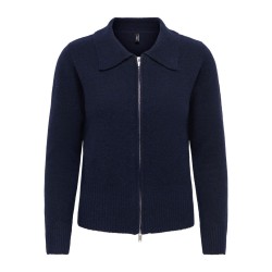 ONLY Macey zipper strikcardigan - Night Sky / Silver Zip
