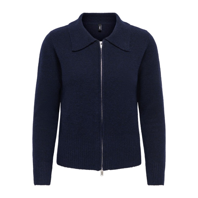 ONLY Macey zipper strikcardigan - Night Sky / Silver Zip