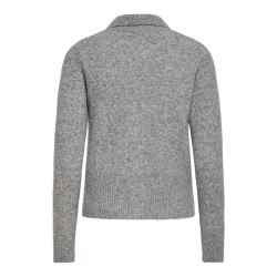 ONLY Macey zipper strikcardigan - Medium Grey Melange / Silver Zip