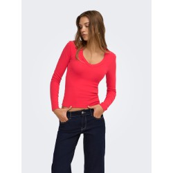 ONLY Riley langærmet bluse - Lollipop