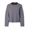 PIECES Jassy langærmet stribet strik - Hot Fudge / CASHMERE BLUE