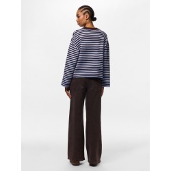 PIECES Jassy langærmet stribet strik - Hot Fudge / CASHMERE BLUE