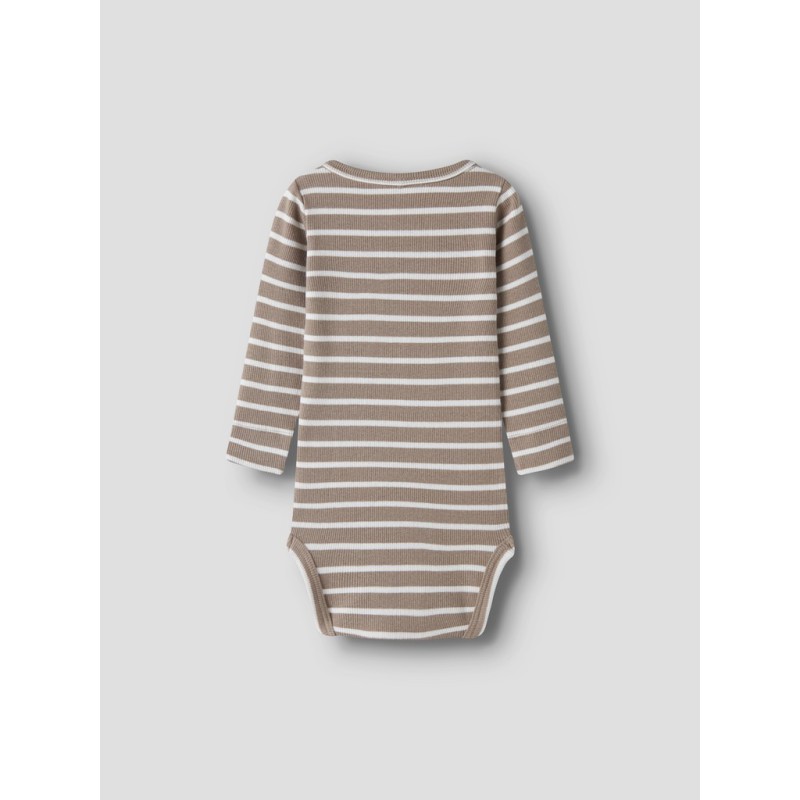 NAME IT BABY dreng - Lanco langærmet x-slim bodystocking - Dune