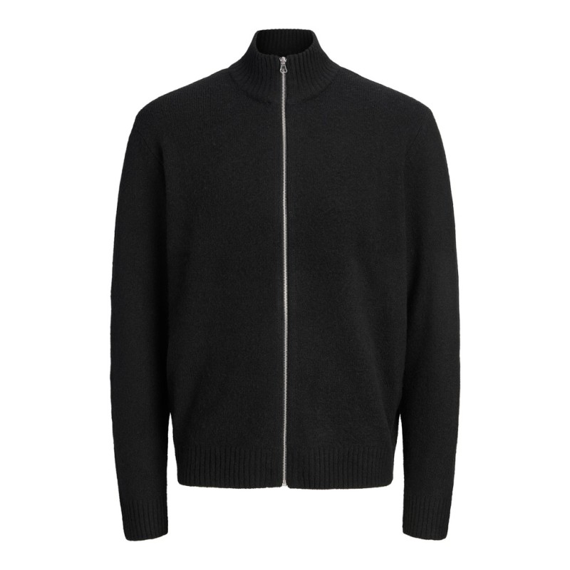 JACK & JONES Soho ollie højhals zip strikcardigan - Sort