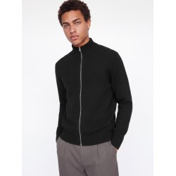 JACK & JONES Soho ollie højhals zip strikcardigan - Sort