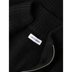 JACK & JONES Soho ollie højhals zip strikcardigan - Sort