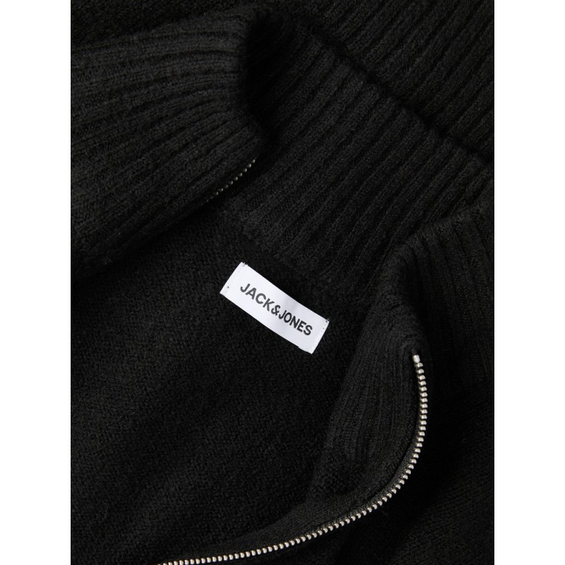 JACK & JONES Soho ollie højhals zip strikcardigan - Sort