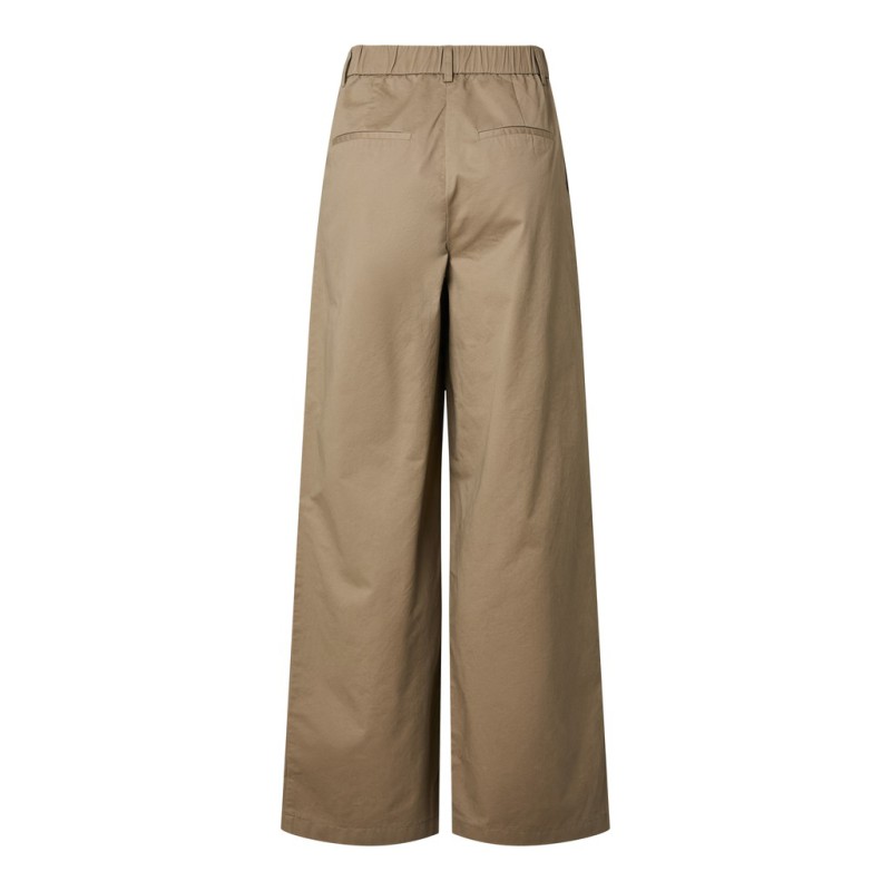 PIECES Pam high waist wide leg bukser - Greige