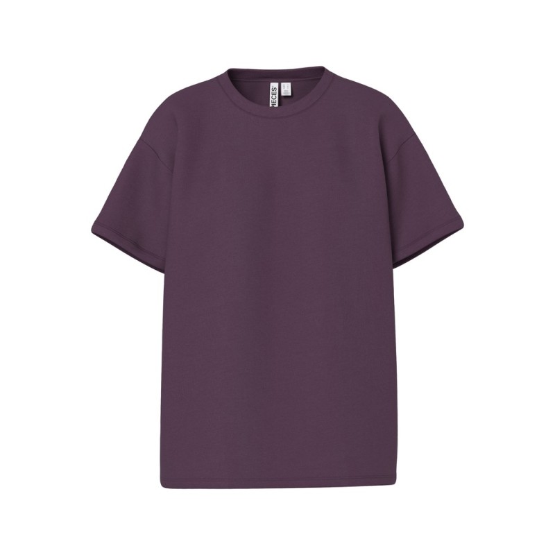 PIECES Skylar kortærmet oversized T-shirt - Plum Perfect