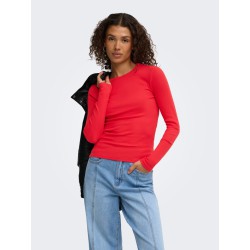 JDY Lucky langærmet bluse - Racing Red