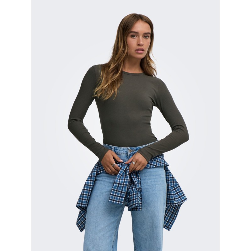 JDY Lucky langærmet bluse - Black Olive
