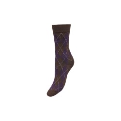 JDY Glima argyle strømper - Coffee Bean